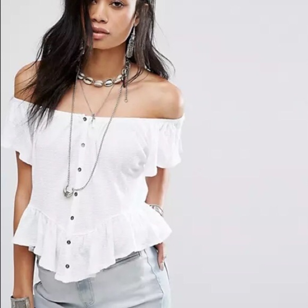 NWT Free People White Mint Julep Top XS